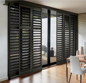 America Standard Aluminium Verre Persienne Filet de Fenêtre Moustiquaire Métal Fenêtre Persienne Volets Plantation <span class=keywords><strong>Porte</strong></span> Coulissante en Aluminium - Product Image 3