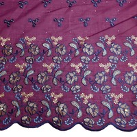 Tissu en coton de haute qualité NI.AI avec de petites fleurs brodées, nouveau design, dentelle suisse en voile pour robe femme