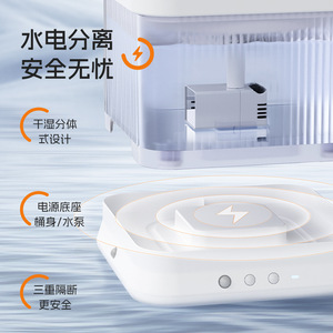 Fontaine à eau pour animaux de compagnie Dudu Smart 4L sans fil avec capteur, distribution automatique pour chats et chiens, boîtier en plastique, alimentée par batterie - Product Image 4