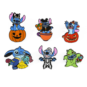 Nhà Máy Bán Buôn Chất Lượng Cao Phim Hoạt Hình Kim Loại Huy Hiệu Quần Áo Túi Trang Trí Nội Thất Men Ve Áo Pins Stitch Kim Loại Pins - Product Image 2