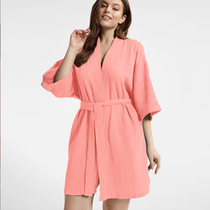 Peignoirs kimono en mousseline de coton et <span class=keywords><strong>gaze</strong></span> biologique à deux couches Pyjama femme en <span class=keywords><strong>gaze</strong></span> <span class=keywords><strong>double</strong></span> couche - Product Image 6