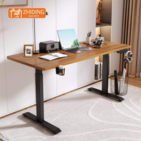 Bureau debout électrique réglable en hauteur à double moteur moderne personnalisé, poste de travail de bureau assis-debout, table d'étude