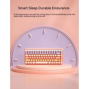 Candy Colorful <b>keyboard</b> 85Keys Silicone Wireless <b>Keyboard</b> BT Round Keycap Fashion Style for Tablet Laptop Desktop - Product Image 6