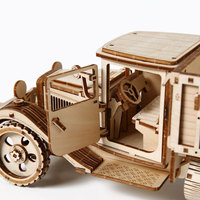 Puzzle 3D en bois en gros, modèle de camion militaire vintage, puzzles 3D en bois DIY pour adultes, kit d'assemblage de véhicule de transport classique