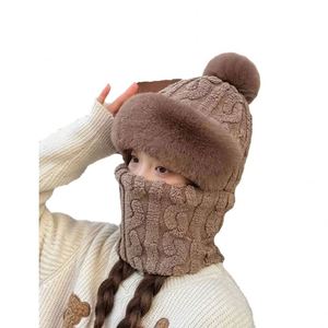 Masque de ski coupe-vent pour femme avec protection des oreilles, doublure en peluche, bonnet-écharpe monobloc pour sports de plein air et randonnée - Product Image 1