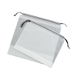 Frosted Translucent <b>Waterproof</b> PE Drawstring Bag Eva Plastic Stand Pouch for Clothing <b>Socks</b>-Personal Care Gift Drawstring Bag - Product Image 1