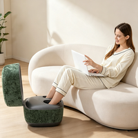 Meilleure Vente Boncare F1 Ottoman Marron Masseur Intelligent pour Pieds et Jambes avec Compression d'Air/Vibration/Roulement et Chauffage par Pétrissage