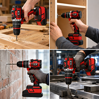 Taladro de Impacto Inalámbrico Guangchen 21V sin Escobillas, 2 Velocidades, Alto Torque, Kit de Taladro Percutor para Mampostería y Madera