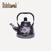 Bouilloire à thé vintage arabe en émail, forme cloche, anti-fuite, bouilloire à ébullition, pot en émail traditionnel