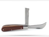 Meilleure vente sécateur de jardinCouteau de greffage à double lame Manche en bois massif Lames incurvées Couteau d'élagage Couteau pliant en herbe