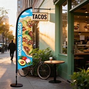 Bandera de Plumas Personalizada TACOS (Mástil No Incluido) - Pancarta Publicitaria para Comida al Aire Libre, Playa, Food Truck y Promoción de Tiendas - Product Image 4