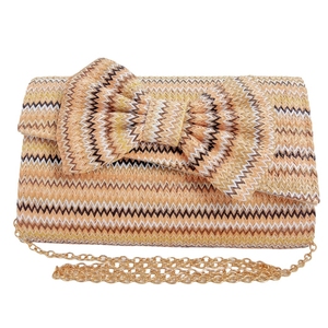Women Casual <b>Straw</b> Woven Evening <b>Bag</b> Fashion Top Handle Clutch Purse with Removable Chain for Traveling Beach - Product Image 6