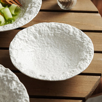 Assiettes et plats de luxe personnalisés en usine, noir mat, assiette creuse profonde, bol plat irrégulier blanc rétro effet pierre, assiettes mates
