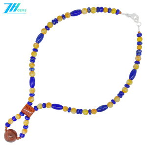 Colgante cuadrado amarillo de abejorro y ámbar Lapislázuli <span class=keywords><strong>Pietersite</strong></span> facetado naranja granate collar de piedras preciosas de moda - Product Image 1