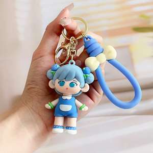 Wholesale <b>Custom</b> Logo UV Printed 3D Soft PVC Compass Keychains Cartoon Promotional Gift <b>Key</b> Ring Factory Supply - Product Image 5