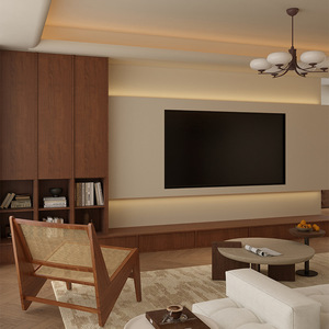 Mueble de TV Chen Le de Madera de Nogal H1, Mueble de Salón con Almacenamiento y Cajones - Product Image 2