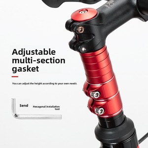 Rehausseur de <span class=keywords><strong>potence</strong></span> de guidon de vélo, rallonge de fourche en alliage d'aluminium pour <span class=keywords><strong>VTT</strong></span> et vélos de route, réglable en hauteur avec boulons en acier inoxydable - Product Image 3