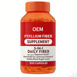OEM/Özel Etiket <span class=keywords><strong>Psyllium</strong></span> Fiber Kapsülleri |   300 Kapsül |   Porsiyon Başına 2g Çözünür Lif (5 Kapsül) |   Bitki Bazlı |   GMP - Product Image 1
