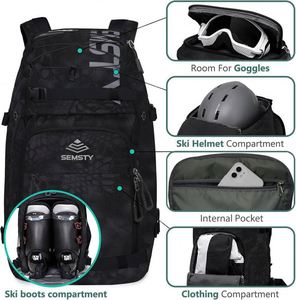 Muestra Gratis, Mochila de Gran Capacidad para Botas de Esquí, Bolsa Personalizada para Equipo de Esquí, Bolsa para Botas de Snowboard, Mochila para Botas de Esquí para Hombre - Product Image 4