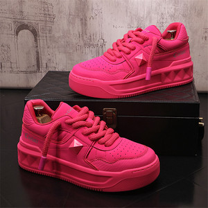 Zapatos Casuales de Cuero Italiano de Alta Calidad para Hombre, Totalmente Blancos y Negros, Transpirables, de Lujo, con Plataforma - Product Image 3
