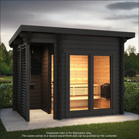 Villa Chalet Segitiga Modern Mewah dengan Ruang Sauna Kayu Pinus Solid 12kw Listrik, Dilengkapi Fitur Uap Basah dan Panel Kontrol 220v