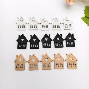 Wooden House Ornament <b>Mini</b> Laser Cut Hanging Decor For Christmas <b>Table</b> Decoration Rectangle Shape Boxwood Material - Product Image 4