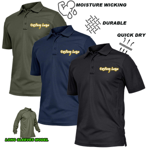 เสื้อโปโลผู้ชายโลโก้สั่งทำ แห้งเร็ว ซับเหงื่อ โพลีเอสเตอร์ เสื้อกีฬาโปโล สำหรับชุดยูนิฟอร์มทำงาน - Product Image 1