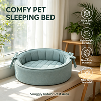 Lit pour animaux de compagnie haut de gamme, confortable et moderne, avec housse amovible, décor nœud papillon, rebord robuste, nid toutes saisons pour chats et petits chiens, chambre et salon
