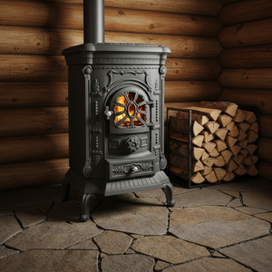 Stufa <span class=keywords><strong>a</strong></span> <span class=keywords><strong>legna</strong></span> Bestfire CLK60 in ghisa, ecologica e resistente, con piano cottura, per riscaldamento interno/esterno in soggiorno e cucina - Product Image 5