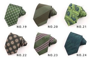 Cravates pour hommes et femmes Mode coréenne Rayures florales Série verte Fil teint 8cm <span class=keywords><strong>Costume</strong></span> de fête <span class=keywords><strong>Accessoires</strong></span> de décolleté - Product Image 4