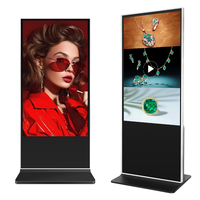 Meilleures ventes 43 55 65 75 pouces Kiosque intelligent Affichage publicitaire vertical LCD Signalisation numérique Totem Écran tactile debout au sol