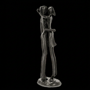 Sculpture artisanale en métal de couple s'embrassant, figurine romantique d'amoureux, statue d'amour moderne, œuvre d'art abstraite de couple, décoration d'intérieur - Product Image 6