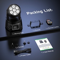 U`King 7X10W RGBW DJ Disco Lichteffekt 9/14 Kanal Mit Fernbedienung LED Moving Head Bühnenlicht