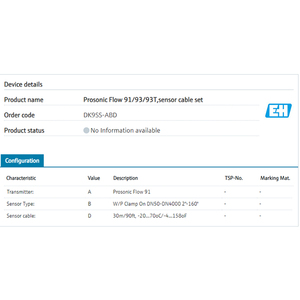 สายเคเบิลสแตนเลส Endress+Hauser รุ่น DK9SS-ABD สำหรับเครื่องวัดอัตราการไหลของอากาศแบบดิจิตอลอัลตราโซนิก (ซีรีส์ 91/93/93T) น้ำ แก๊ส น้ำมัน - Product Image 3