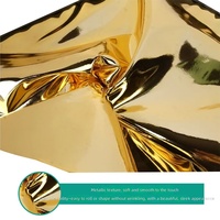 Tissu de revêtement en similicuir PU ultra-brillant effet miroir irisé, résistant à l'abrasion, pour canapé