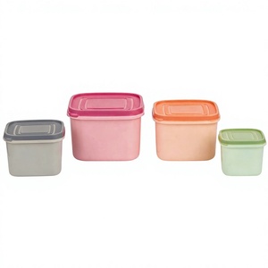 NDURO SS4602 Square Food Storage Containers Airtight Plastic Lids Freshness Preservation Stackable <b>Freezer</b> Safe Minimalist - Product Image 5