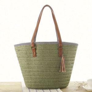 Bolso de mano de gran capacidad con borlas de moda para playa, estilo nacional, con USB, para el verano, venta al por mayor - Product Image 2