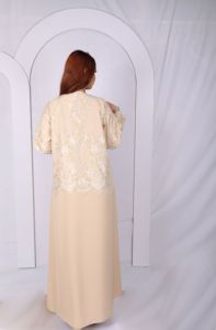 Colección de Abayas de Encaje de Lujo, Vestido Interior Coreano Premium Nida con Elegante Superposición de Encaje Floral - Product Image 3