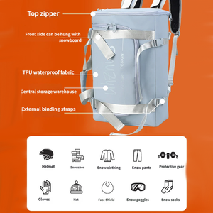 Mochila <span class=keywords><strong>de</strong></span> Esquí Multifuncional <span class=keywords><strong>de</strong></span> Nailon 900D con TPU Impermeable, Gran Capacidad, Separación Seco-Húmedo, Bolsa para Snowboard - Product Image 3