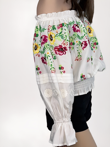 Camicia bohémien da donna di nuova moda Casual Top in cotone ricamato a maniche lunghe con colletto unico - Product Image 3