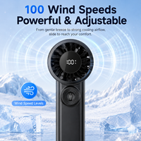 Ventilateur portable USB à charge rapide avec batterie 3600 mAh et option manuelle, base de support légère et stable pour usage domestique et extérieur