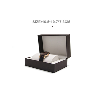 Vente en gros de montre-bracelet <span class=keywords><strong>Becan</strong></span> boîte-cadeau de rangement boîte de montre en papier de carton rigide noir de luxe étuis boîte de montre en cuir PU - Product Image 6