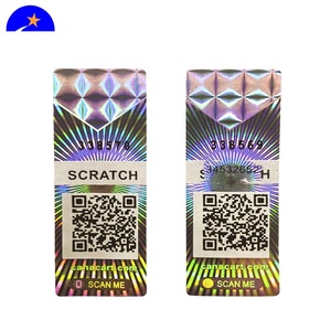 Étiquettes adhésives en papier synthétique anti-contrefaçon personnalisées en Chine, sensibles à la chaleur, changeant de <span class=keywords><strong>couleur</strong></span>, avec <span class=keywords><strong>code</strong></span> QR à gratter, holographiques 3D - Product Image 5