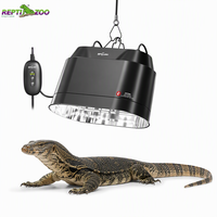 REPTIZOO Support d'Éclairage Intelligent Double pour Reptiles, Lampe UVB et Émetteur de Chaleur en Céramique pour Terrarium Vivarium Bioactif, Logo OEM