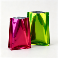 Sachets plats personnalisés en gros, imprimés, brillants, colorés, en PE et feuille d'aluminium, thermoscellables, anti-odeur, petits emballages de poche
