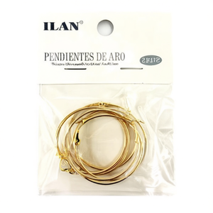 Orecchini a cerchio Ilan 40mm color oro 6 pezzi - Product Image 1