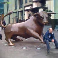Arturo Di Modica Diseño famoso Obra DE ARTE Metal Animal Toro Escultura Tamaño real Wall Street Bronce Carga Toro Estatua Escultura