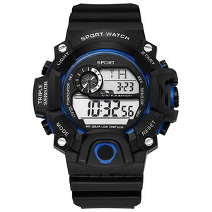 Montre de sport pour homme <span class=keywords><strong>Shock</strong></span>, style <span class=keywords><strong>G</strong></span>, grand cadran, alarme numérique, étanche 3BAR, bracelet en cuir PU - Product Image 2