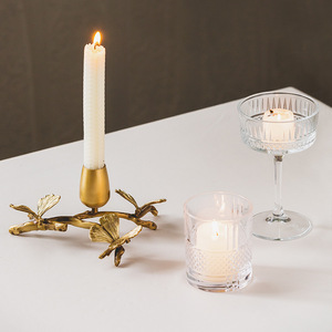 Light Luxury <strong>Brass</strong> Vintage <strong>Candlestick</strong> Ornaments Living Room Dining Table Decor Middle Ancient Nordic Romantic Dinner - Product Image 3