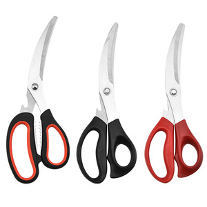 Stainless Steel <b>Kitchen</b> <b>Shears</b> Elbow Shape Black Red Home Use For BBQ Kimchi Cooking - Product Image 1